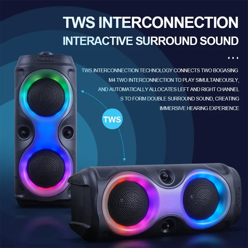 High Power caixa de som Bluetooth Speaker Outdoor Wireless Column Portable Audio for pc Music Center Subwoofer FM