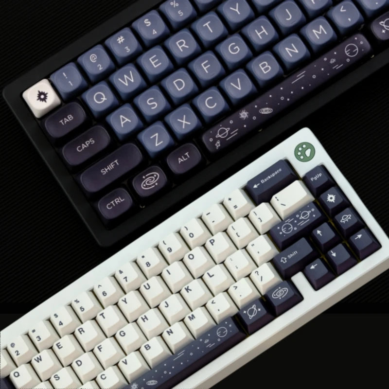 GMK 129 Keys Galaxy Theme Key Cap MOA Profile DYE-SUB PBT Keycap with 1.75U 2U Shift for MX Switch Mechanical Keyboard